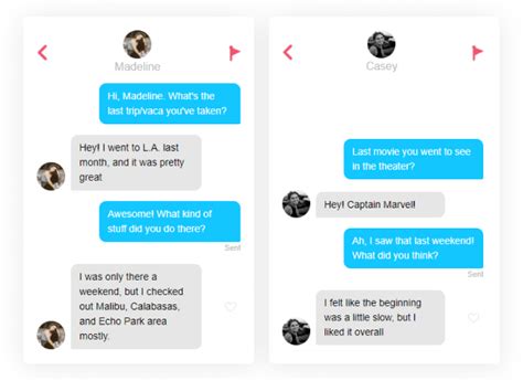 Online dating conversation examples